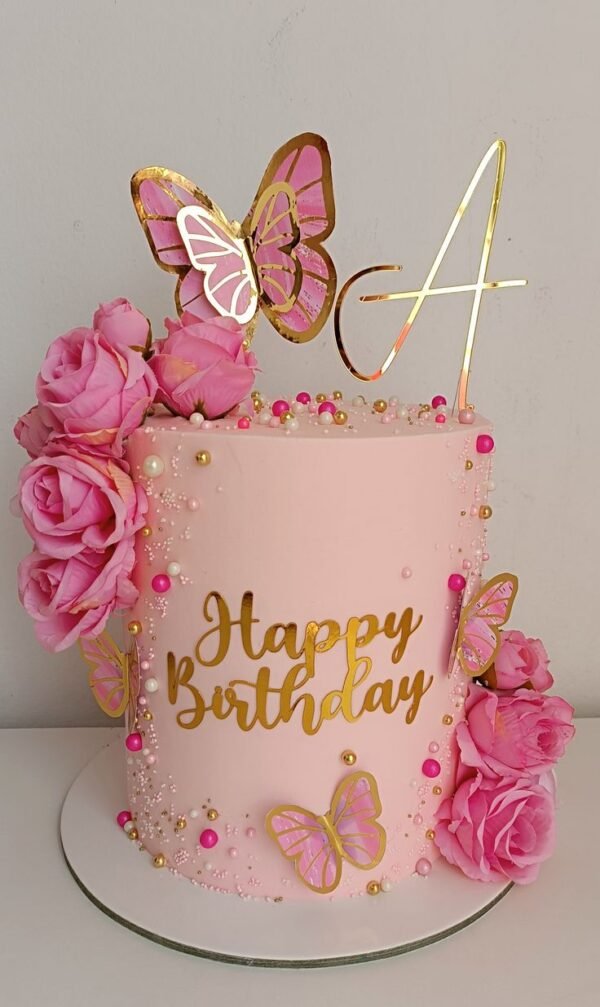 Butterfly-Themed Custom Cake - Vanilla Ganache or Chocolate Fudge with Buttercream | Rashiya Delights